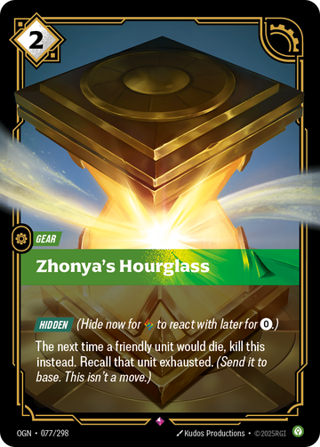 Zhonya's Hourglass OGN-077 - Riftbound Standard Art, English reference artwork