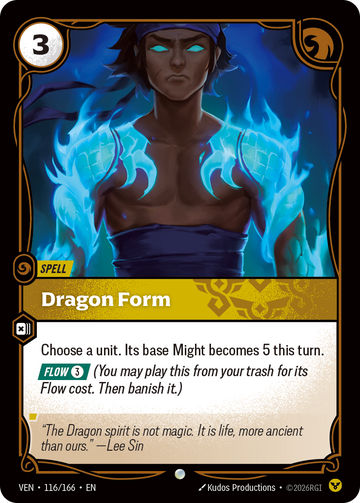 Dragon Form VEN-116 - Riftbound Standard Art, English reference artwork