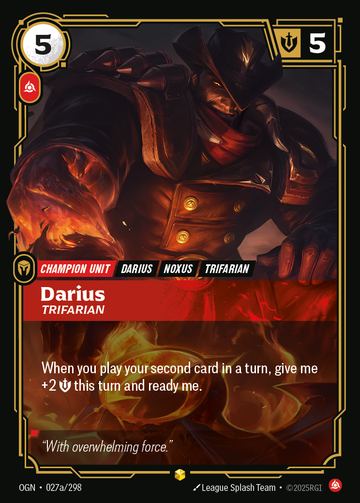 Darius - Trifarian (Alternate Art) OGN-027A - Riftbound Alternate Art, English reference artwork
