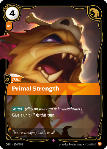 Primal Strength OGN-154 - Riftbound Standard Art, English reference artwork