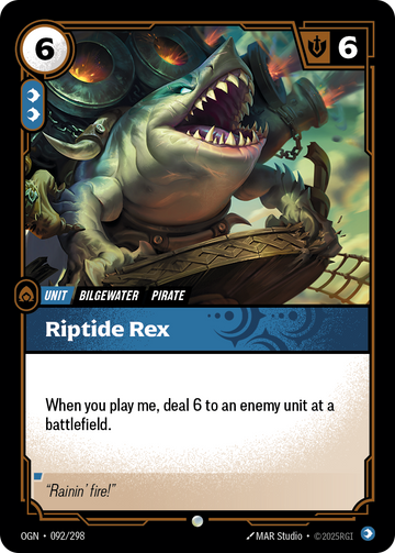 Riptide Rex OGN-092 - Riftbound Standard Art, English reference artwork