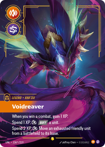 Kha'Zix, Voidreaver (Signature) UNL-236S - Riftbound Signature, English reference artwork