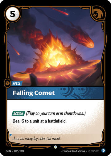 Falling Comet OGN-085 - Riftbound Standard Art, English reference artwork