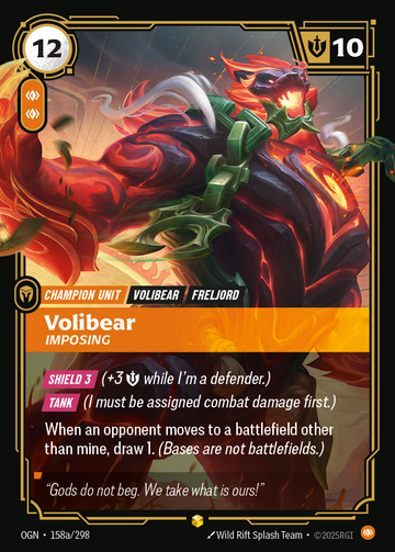 Volibear - Imposing (Alternate Art) OGN-158A - Riftbound Alternate Art, English reference artwork