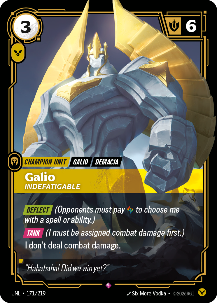 Galio, Indefatigable UNL-171 - Riftbound Standard Art, English reference artwork