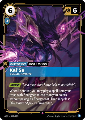 Kai'Sa - Evolutionary OGN-112 - Riftbound Standard Art, English reference artwork