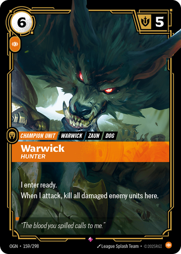 Warwick - Hunter OGN-159 - Riftbound Standard Art, English reference artwork