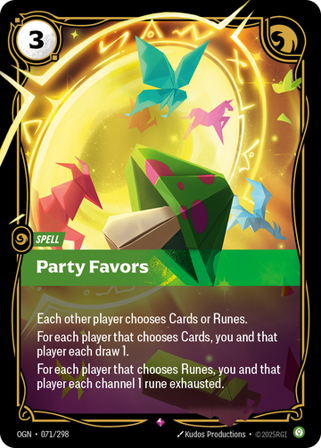 Party Favors OGN-071 - Riftbound Standard Art, English reference artwork